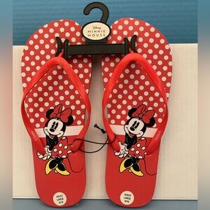 Cute!!! Minnie Mouse flip flops, women’s size 9/10 New with tags!